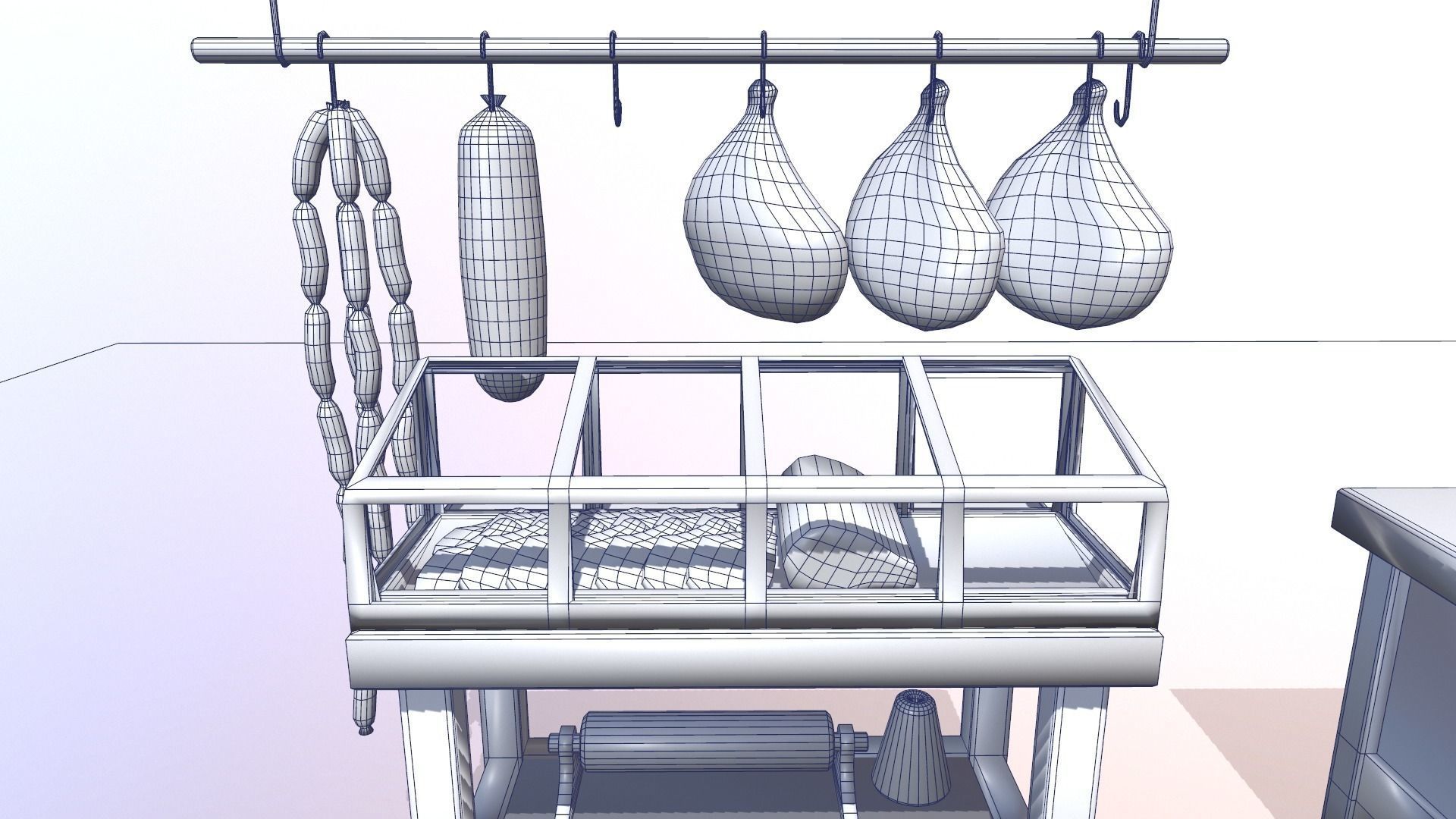 Village Butcher Shop Low-poly 3D model_5