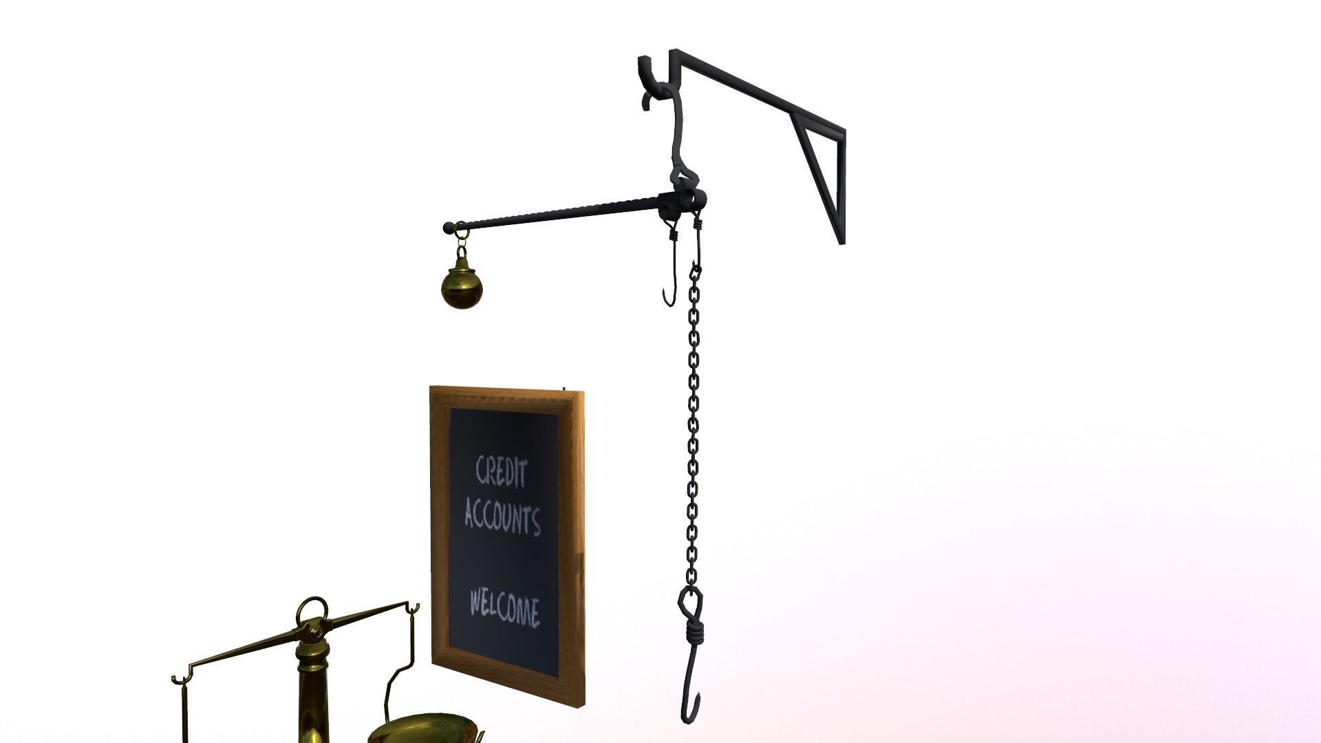 Village Butcher Shop Low-poly 3D model_14