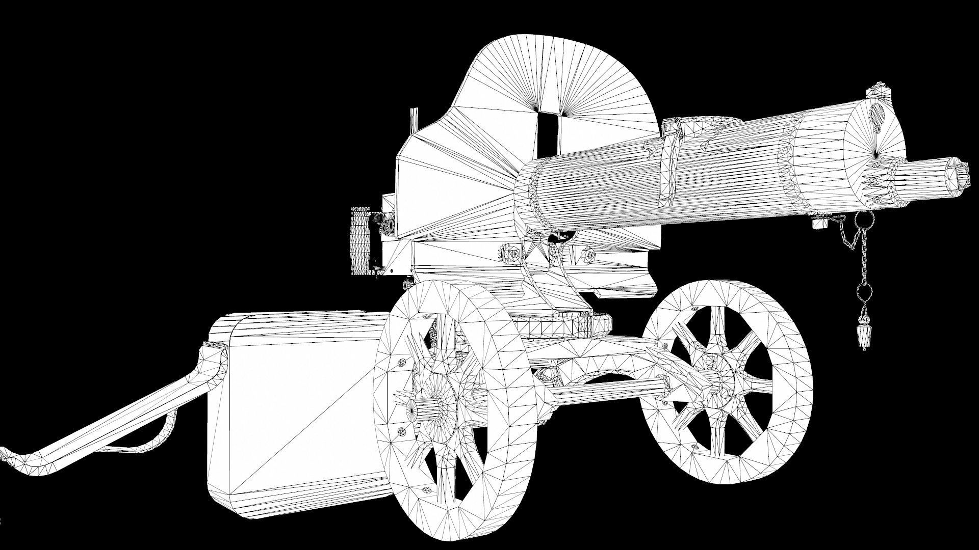 Soviet Maxim machine gun model 1941 Low-poly 3D model_12