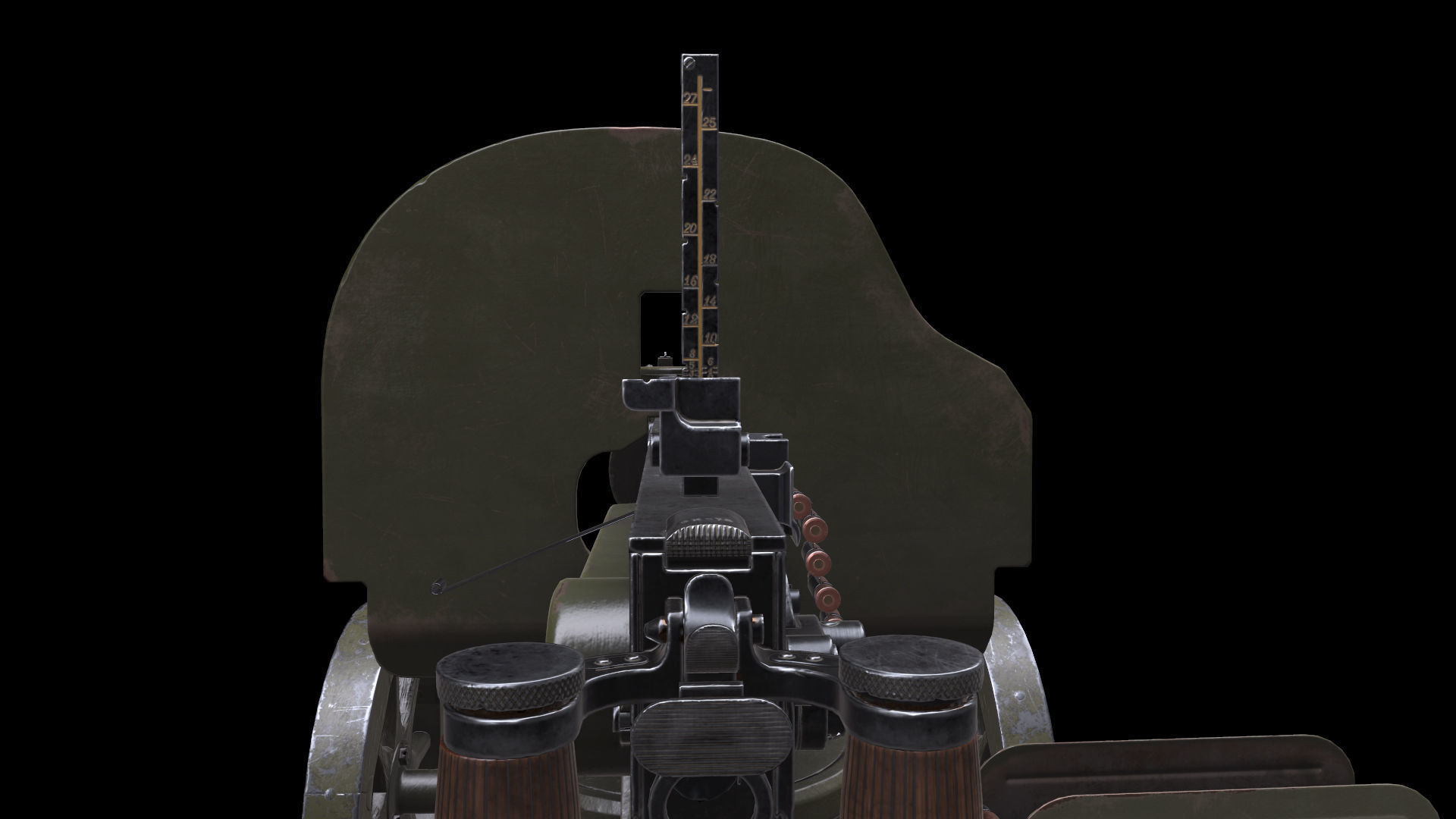 Soviet Maxim machine gun model 1941 Low-poly 3D model_7