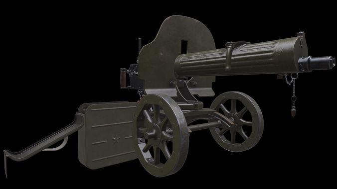 Soviet Maxim machine gun model 1941 Low-poly 3D model