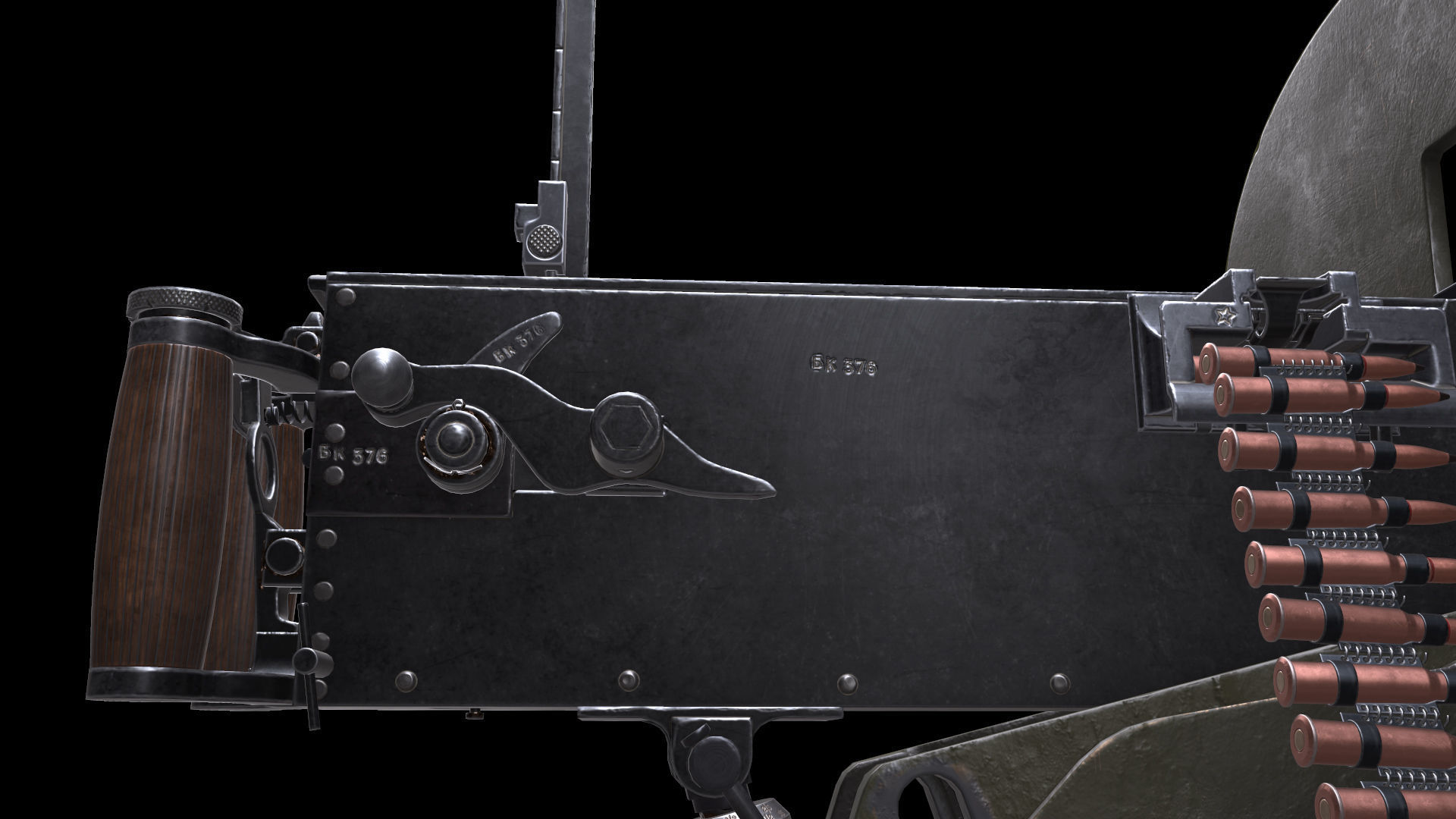 Soviet Maxim machine gun model 1941 Low-poly 3D model_6