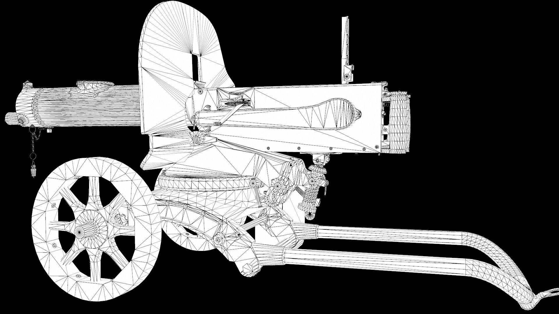 Soviet Maxim machine gun model 1941 Low-poly 3D model_13