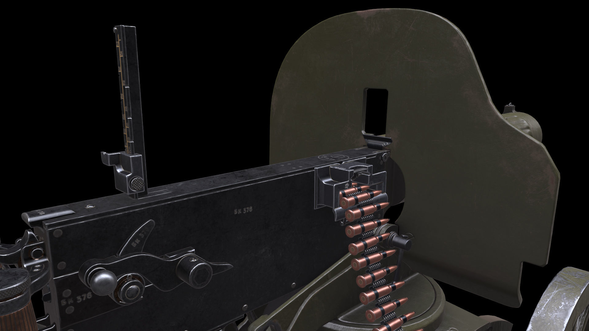 Soviet Maxim machine gun model 1941 Low-poly 3D model_5