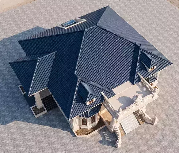 Classic 1-Story House Exterior 3D Model 3D model 4