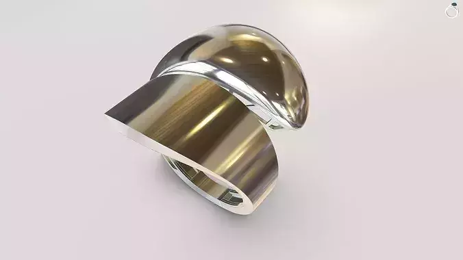Modern Avantgarde Chunky Ring 3D Model Minimalist Jewelry CAD