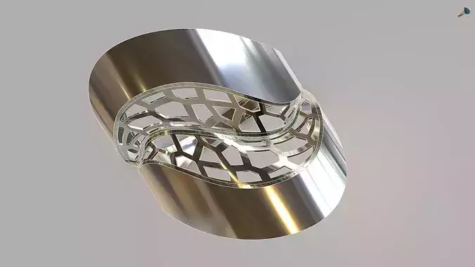 Modern Wave Filigree Ring 3D Model Avantgarde Jewelry CAD