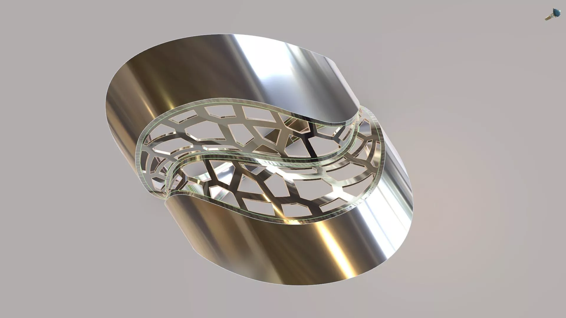 Modern Wave Filigree Ring 3D Model Avantgarde Jewelry CAD 3D print model