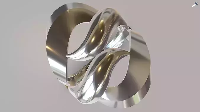 Modern Heart Avantgarde Ring 3D Model Abstract Jewelry CAD