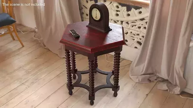Red Wood Coffee Table 3D model 2