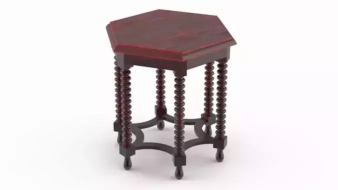 Red Wood Coffee Table 3D model