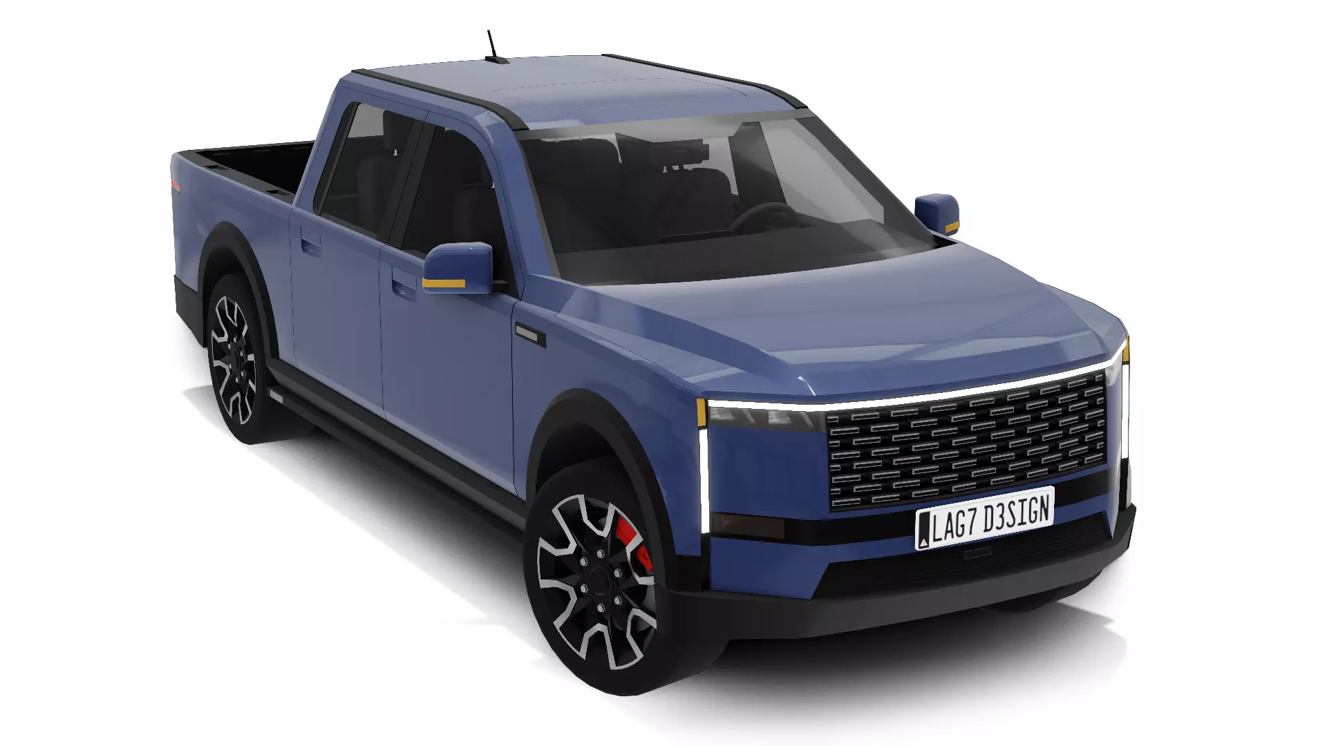 Pickup truck Low-poly 3D model