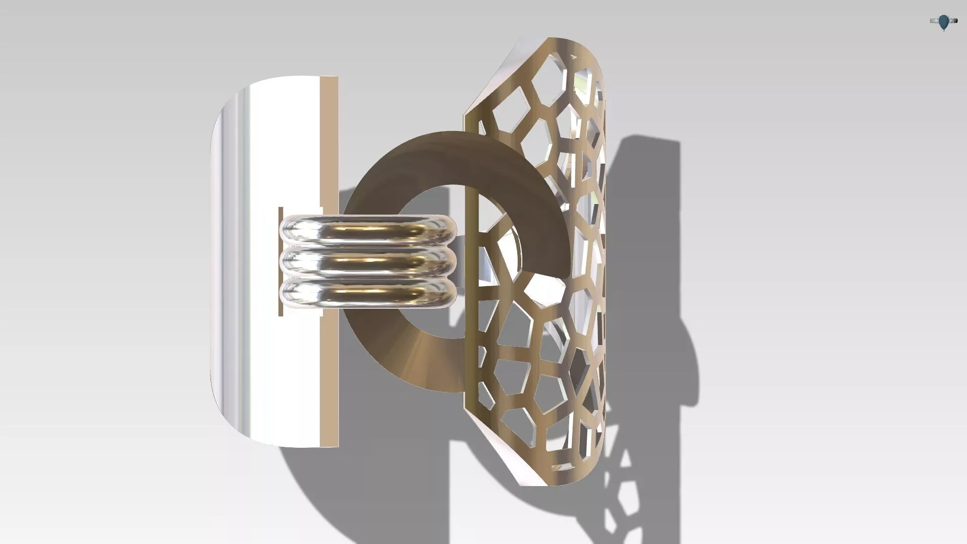 Geometric Avantgarde Shield Ring 3D Model Jewelry CAD 3D print model