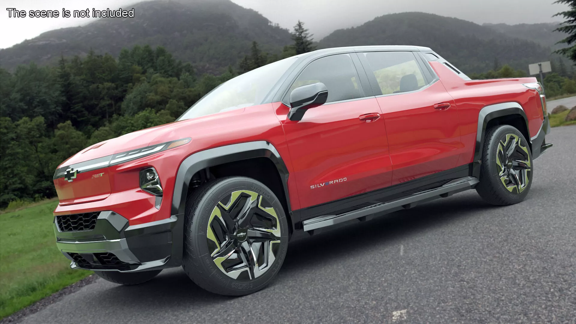 Chevrolet Silverado EV 2024 Red Rigged for Cinema 4D 3D model