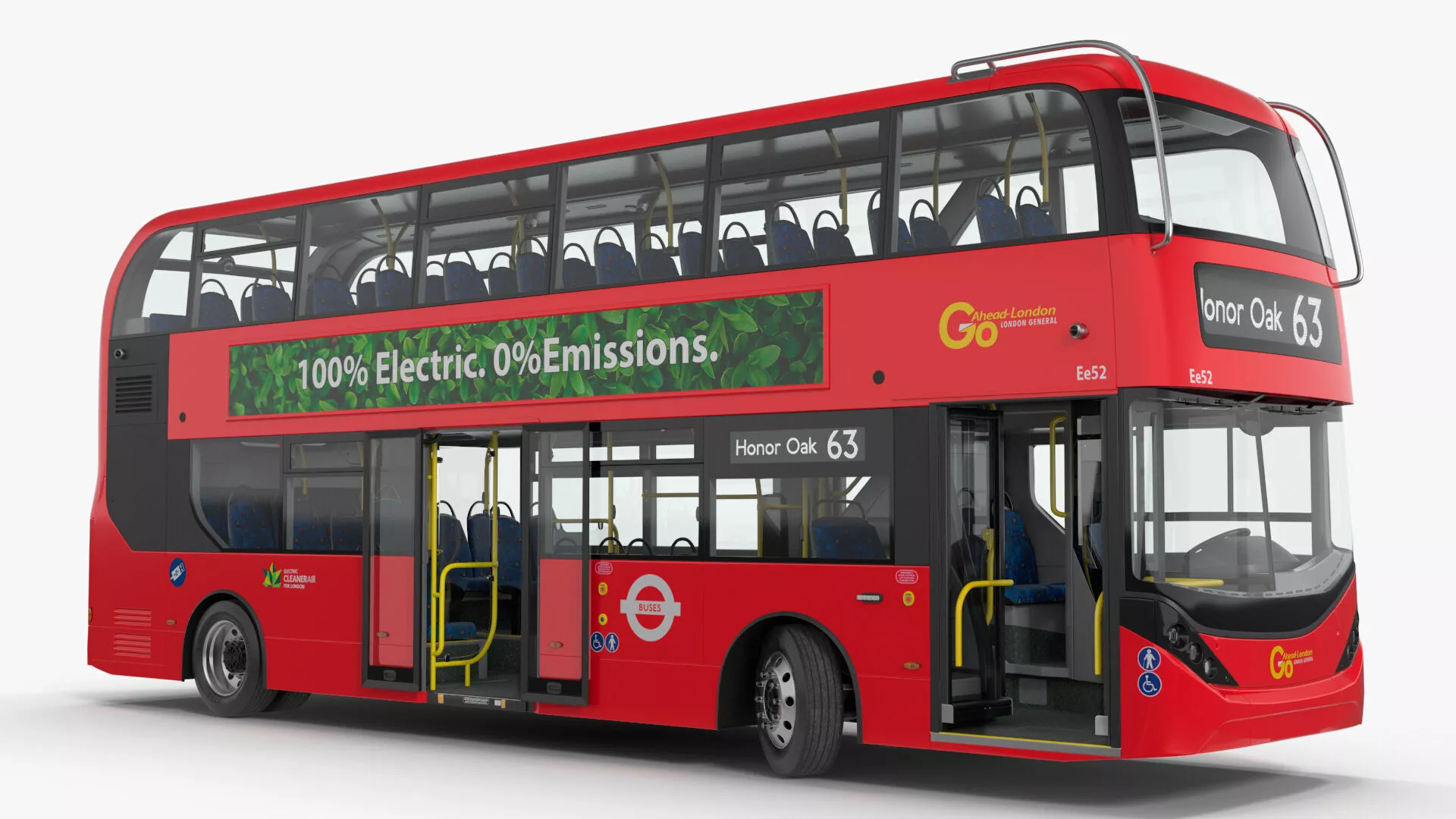 BYD Routemaster Double Decker Rigged for Cinema 4D 3D model