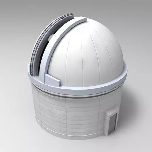 observatory telescope Free low-poly 3D model_0