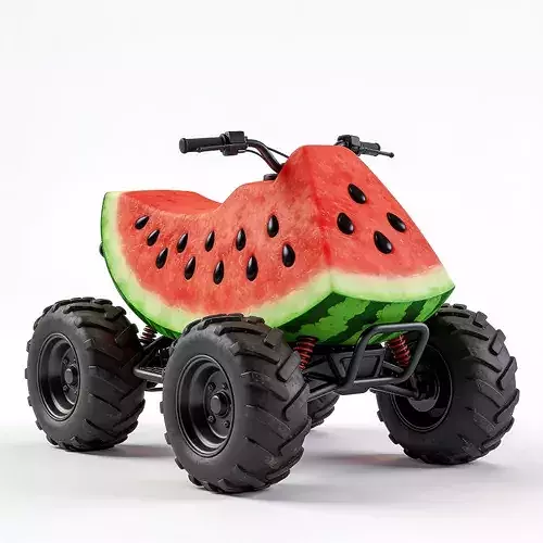 Stylized 3D Watermelon Slice ATV Model