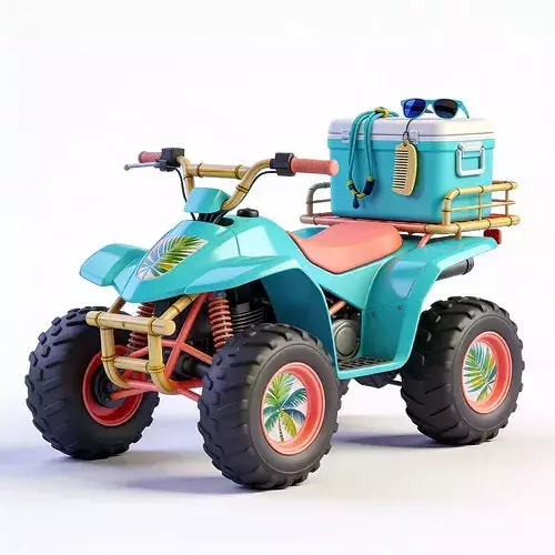 Stylized 3D Tropical Beach Summer ATV Model