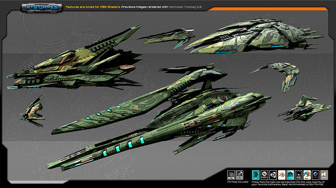 Spaceships Vol-06 Low-poly 3D model