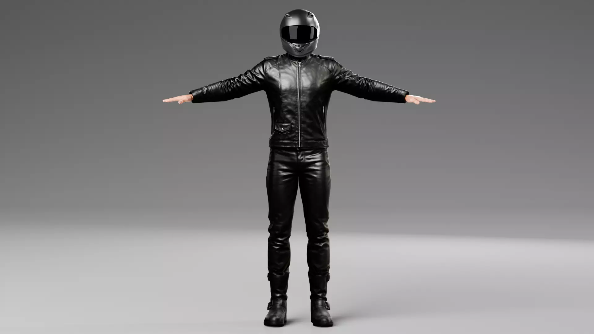 Male Biker - Rigged Low-poly 3D model
