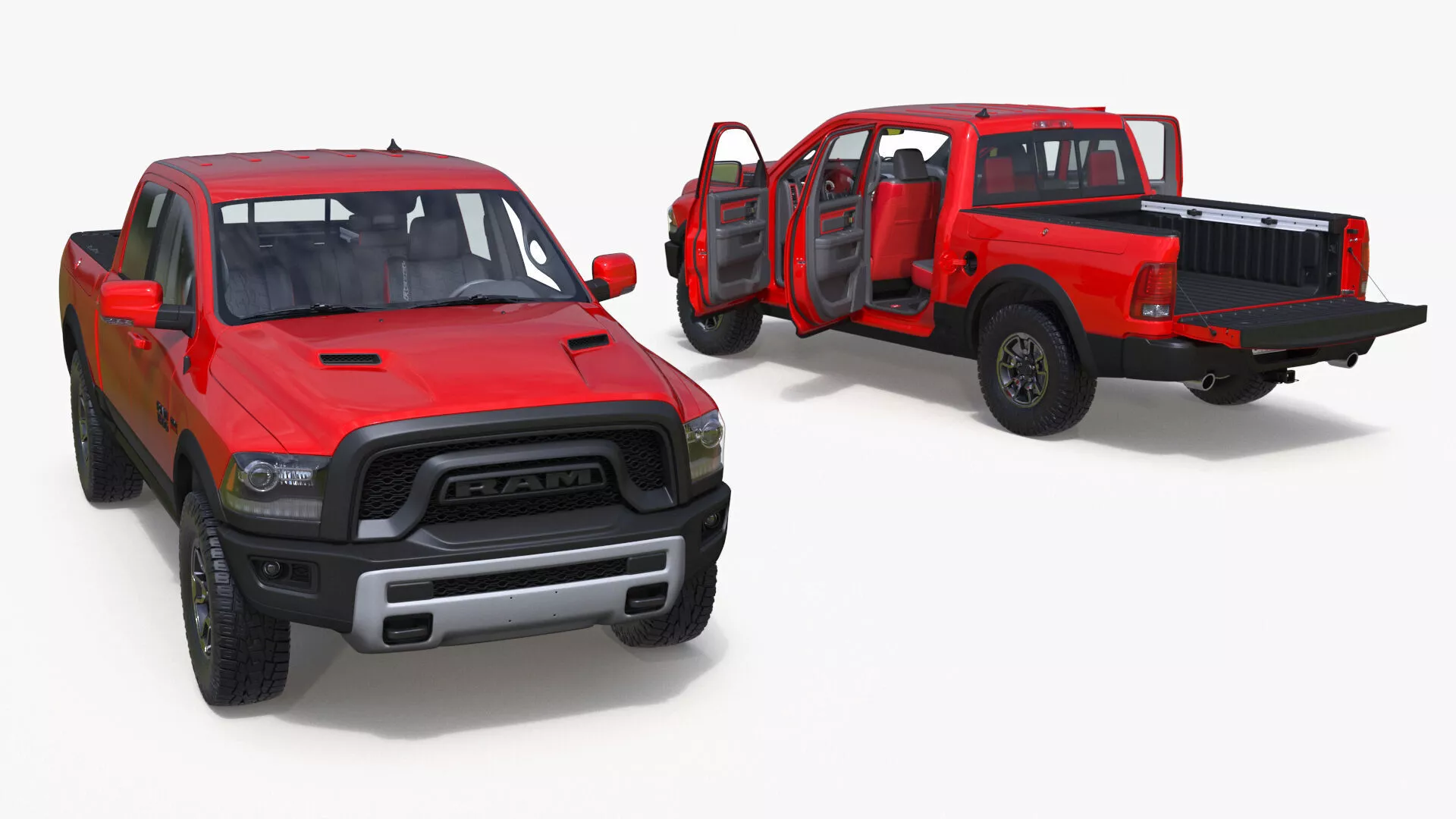 Dodge Ram 1500 Pickup Truck Rigged for Cinema 4D 3D model