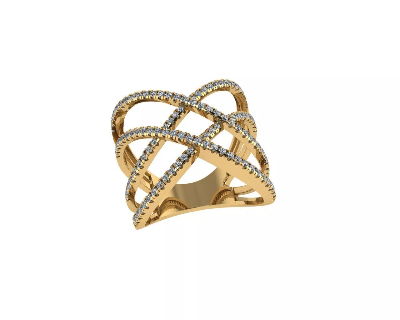 Diamond Double X Ring 3D print model