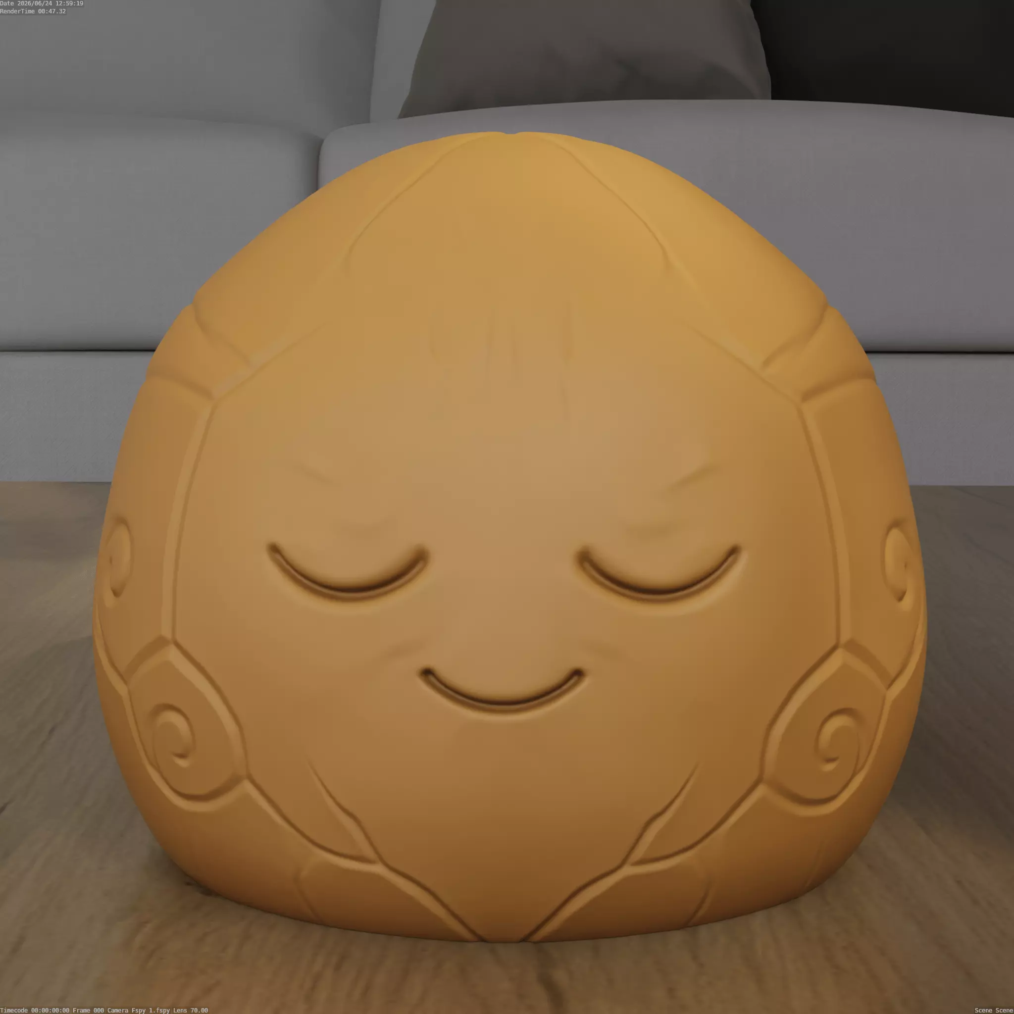 Cute Sleepy Stone Spirit 3D Print Model 3D print model