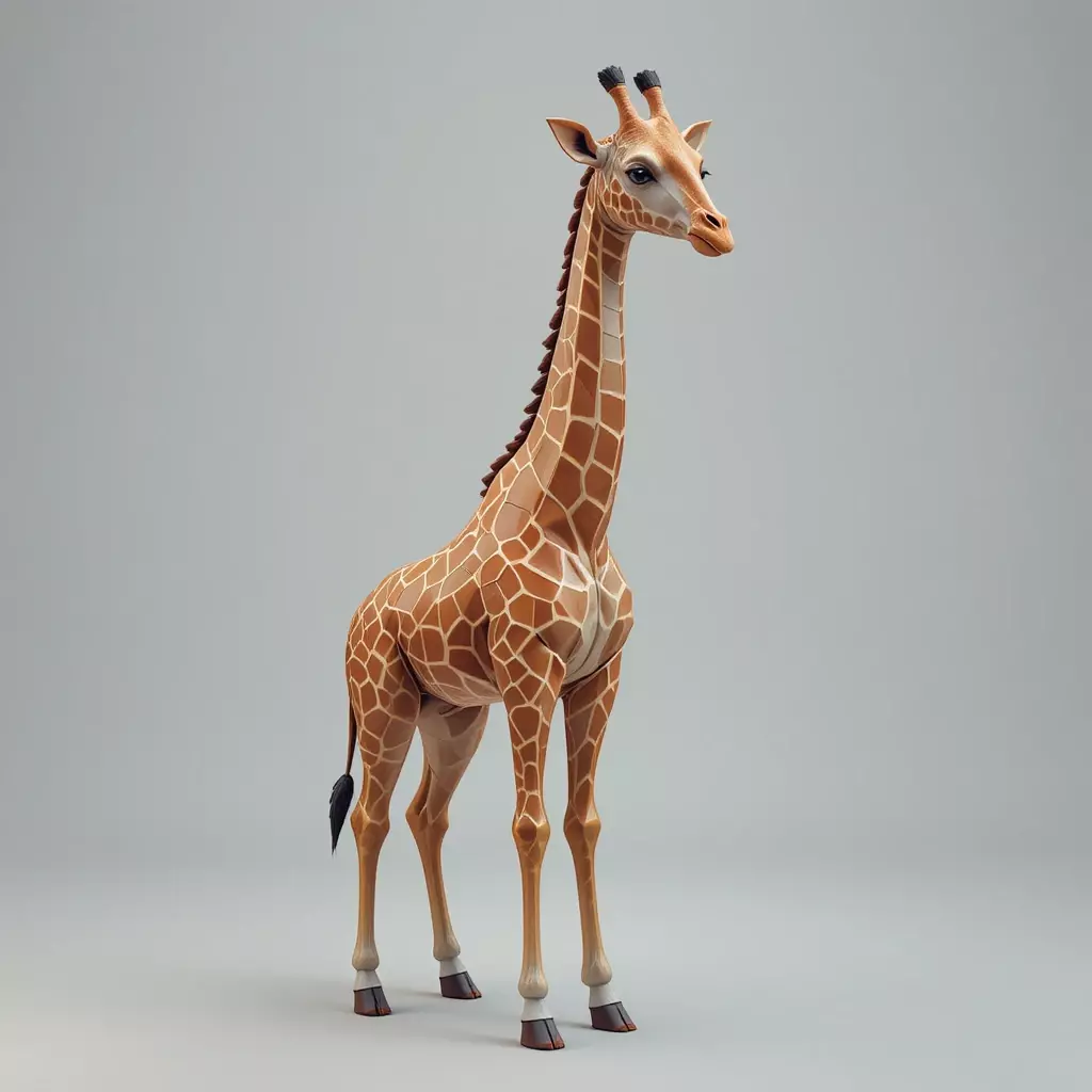 Low Poly Giraffe 3D Model - Geometric African Animal Asset 3D print model
