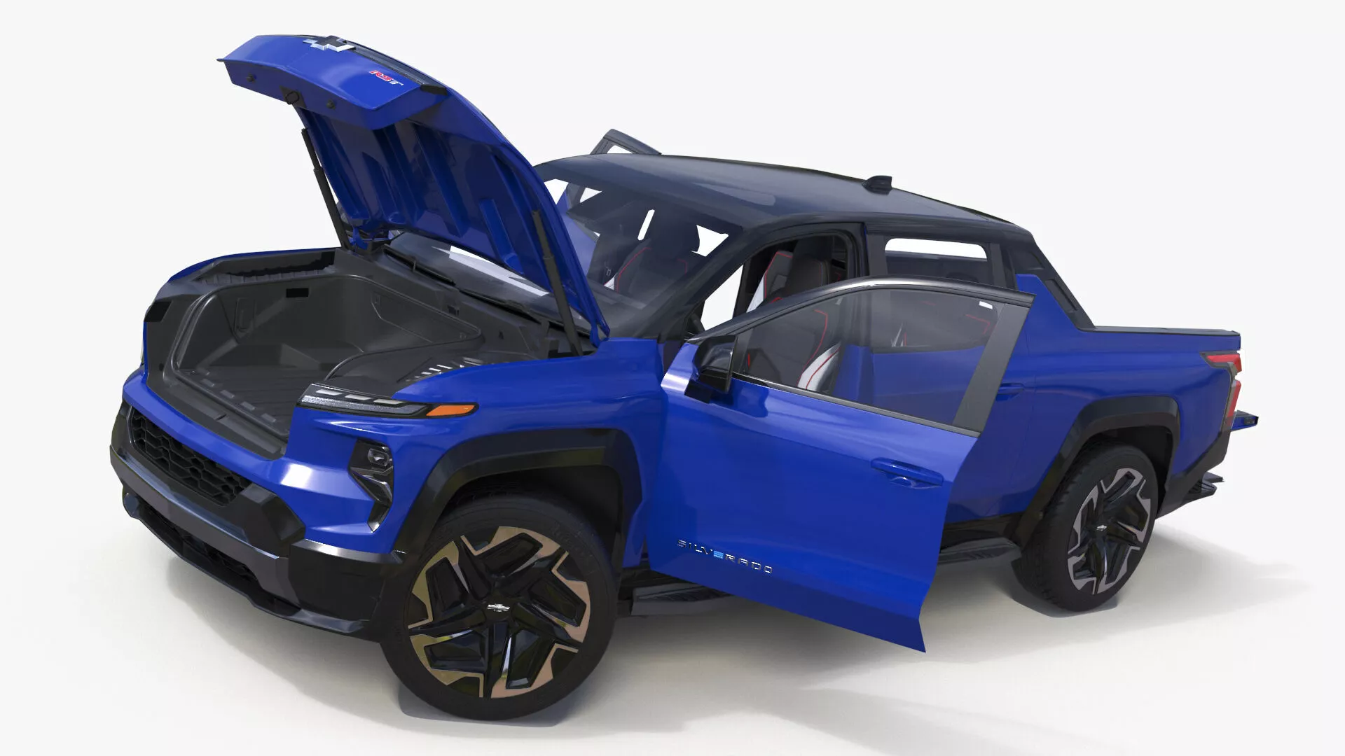 2024 Chevrolet Silverado EV RST Blue Rigged for Cinema 4D 3D model