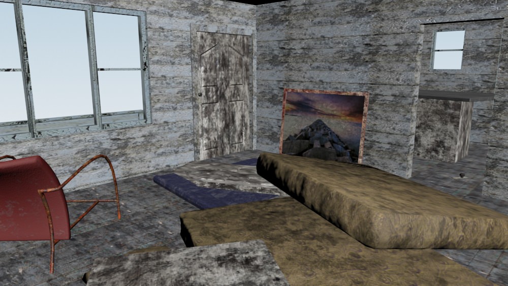 old beach house Low-poly 3D model_3