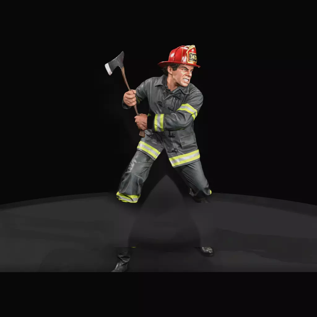 1950s Fireman Swinging Ax 3D print model