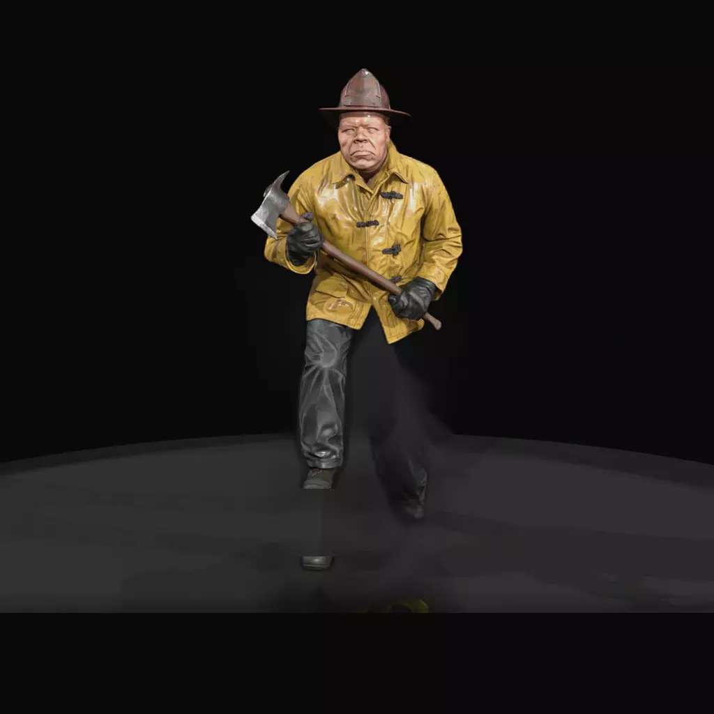 1950s Fireman with Ax 3D print model