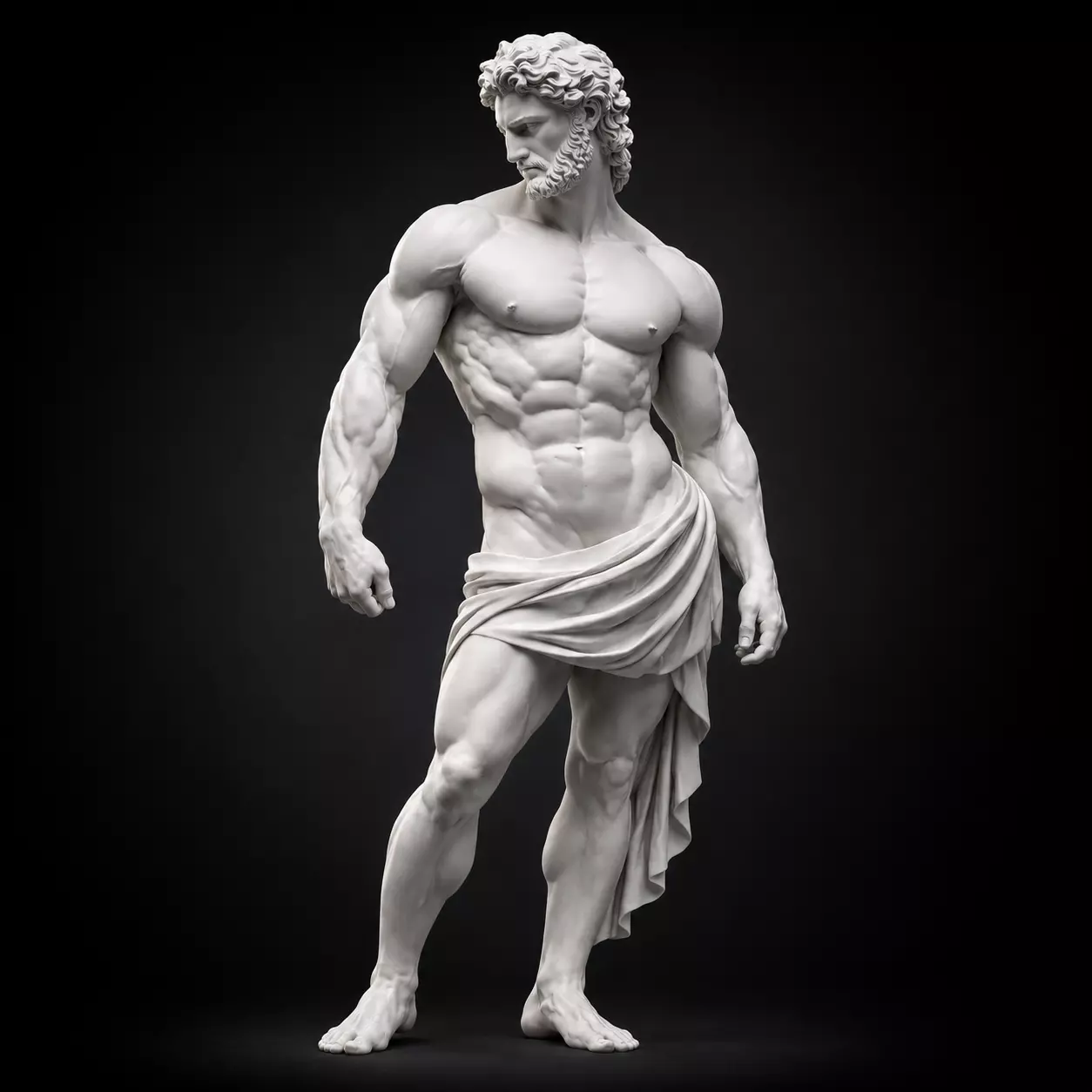 Greek Hero Statue STL Muscular Classical Male Sculpture 3D print model