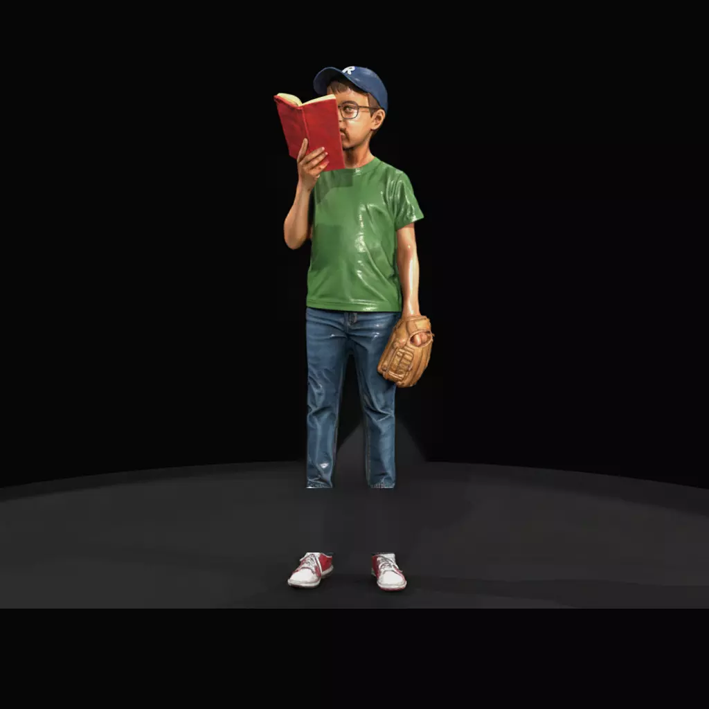Outfielder with Book 1950s 3D print model