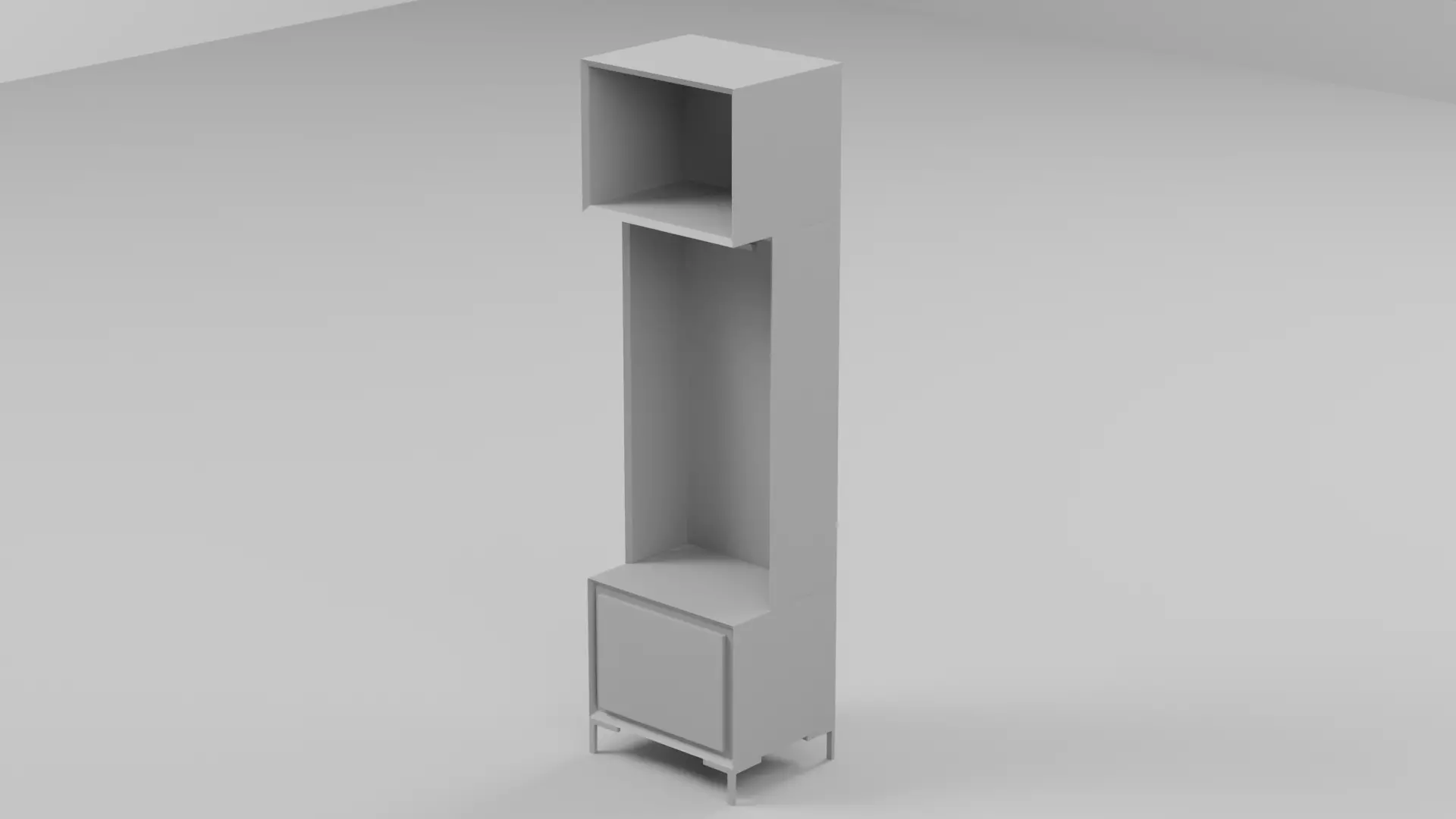 Hallway Entryway Coat Rack with Storage Cabinet - Sample File 3D model