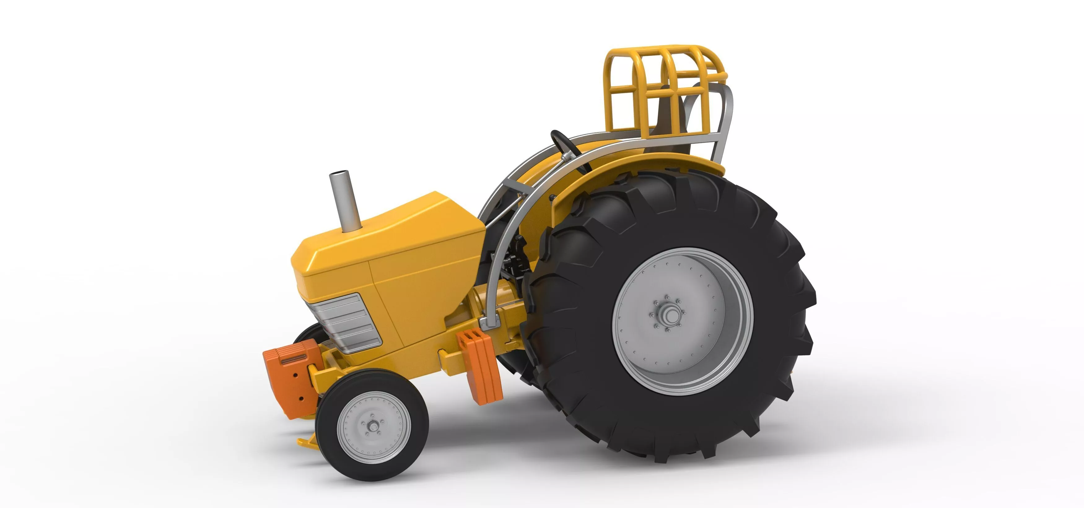 Fun Short Vintage Pulling tractor Scale 1 to 25 3D print model