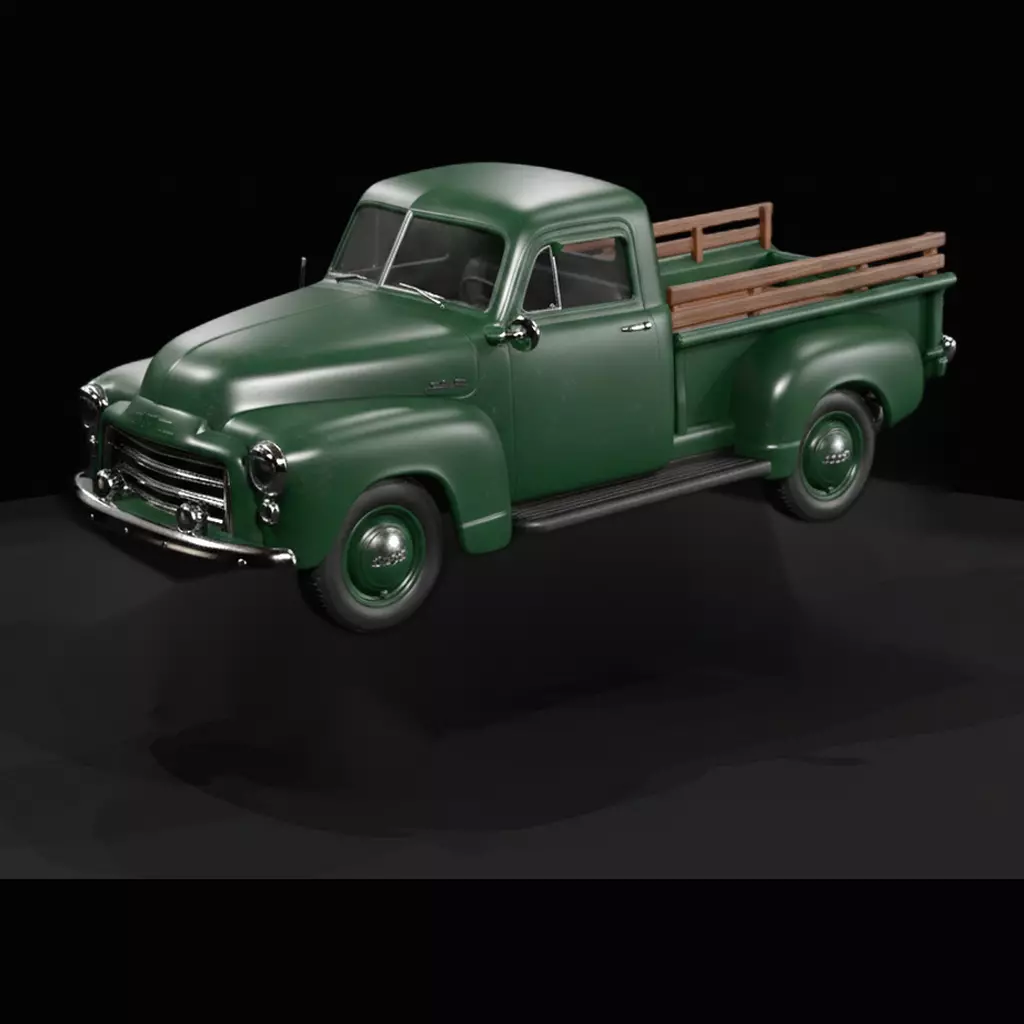 1952 GMC 9300 pickup 1950s 3D print model