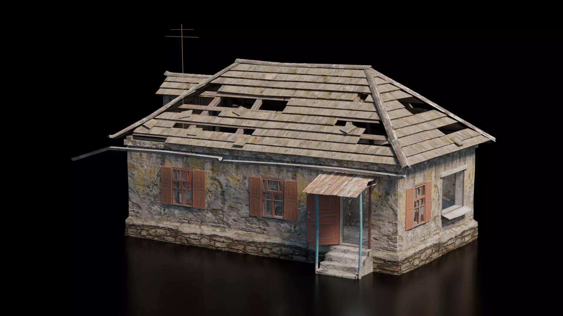 Abandoned House 2 Low-poly 3D model