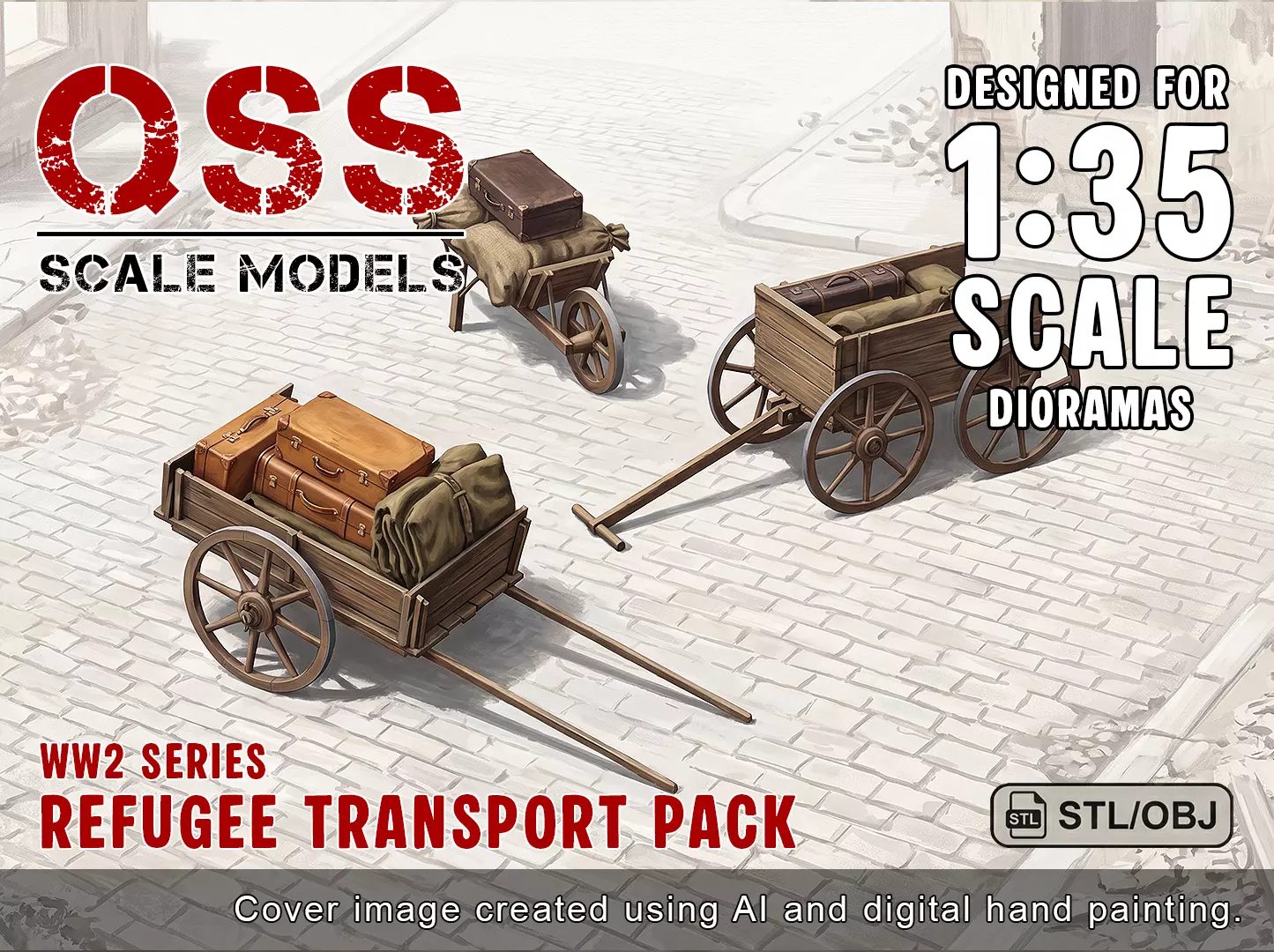 WW2 Refugee Transport Pack 3D print model