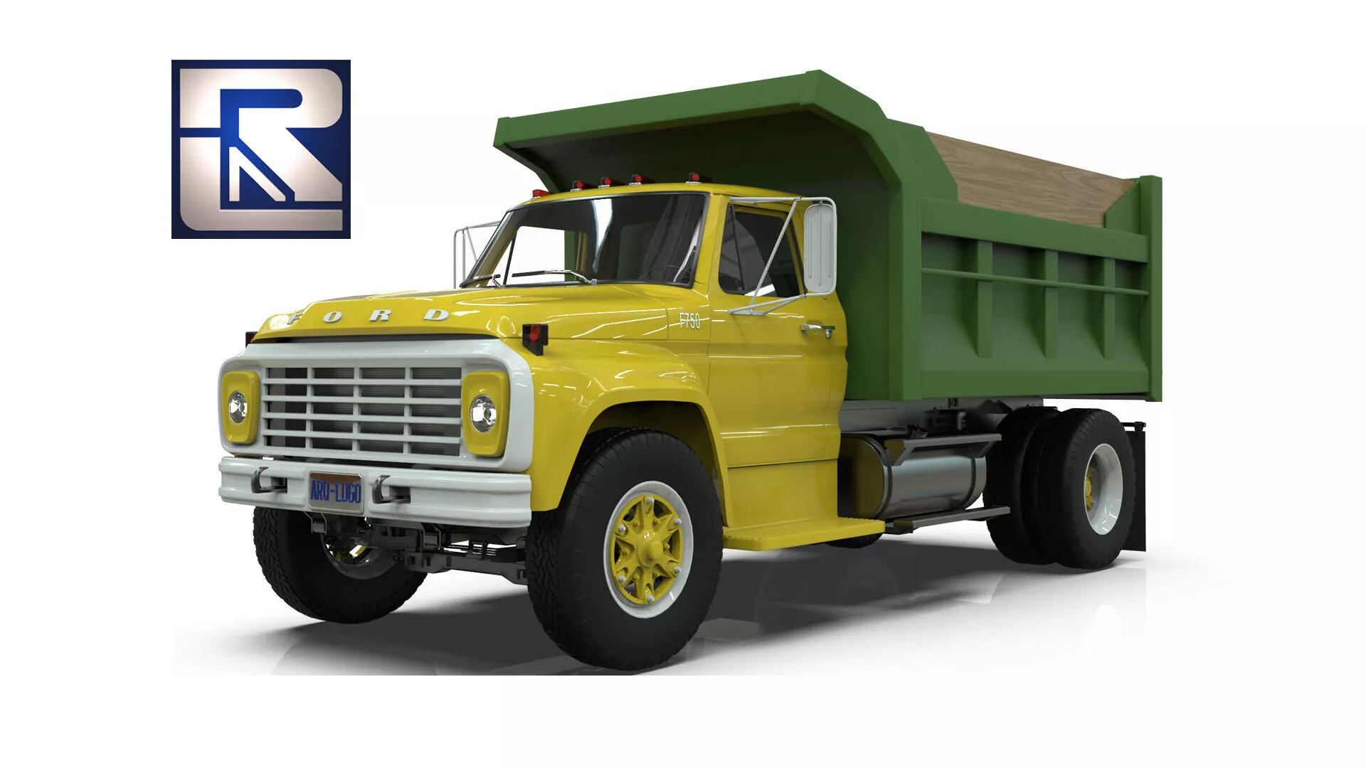 1975 Vintage Single Axle Commercial Dump Truck 3D model
