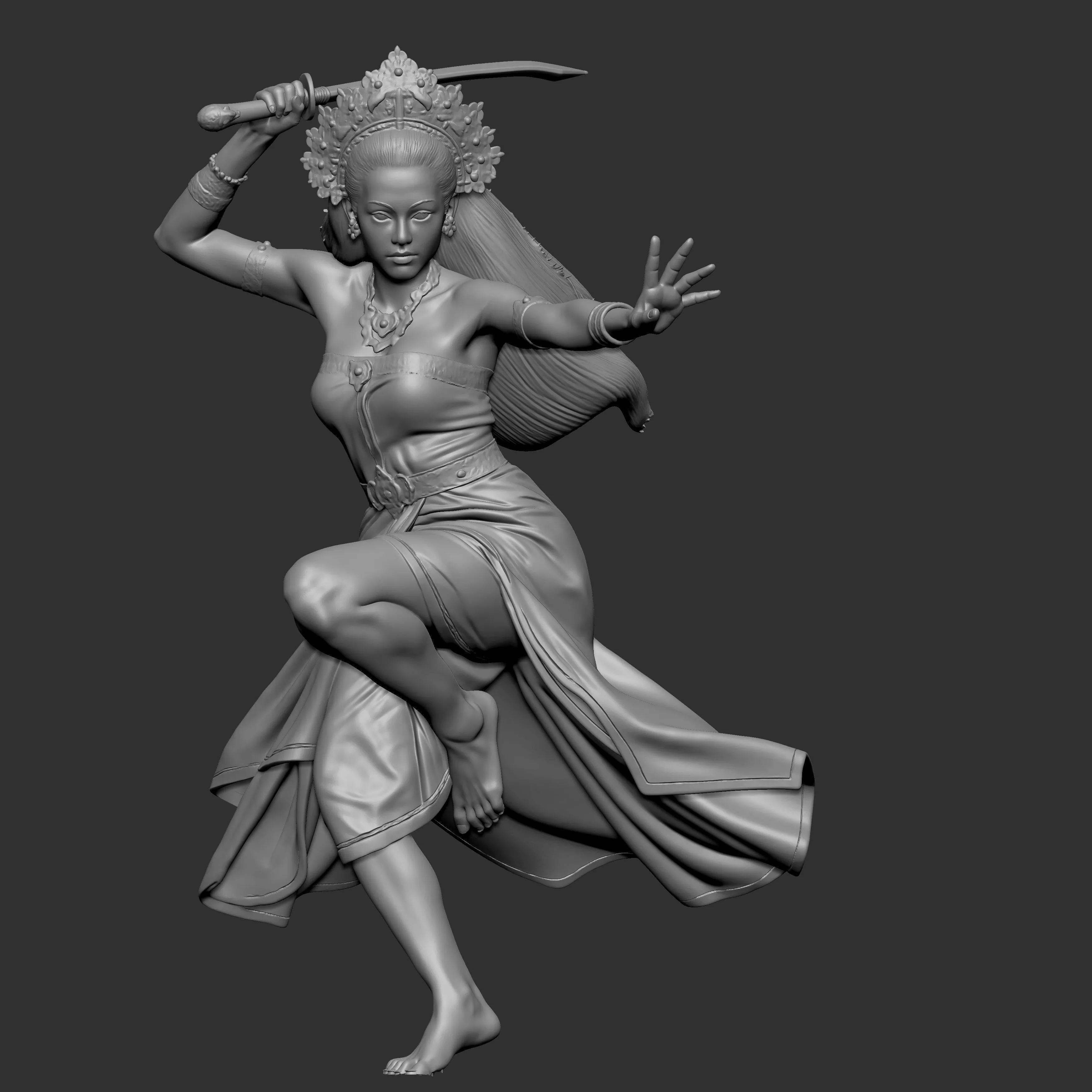 a warrior dancer 3D print model