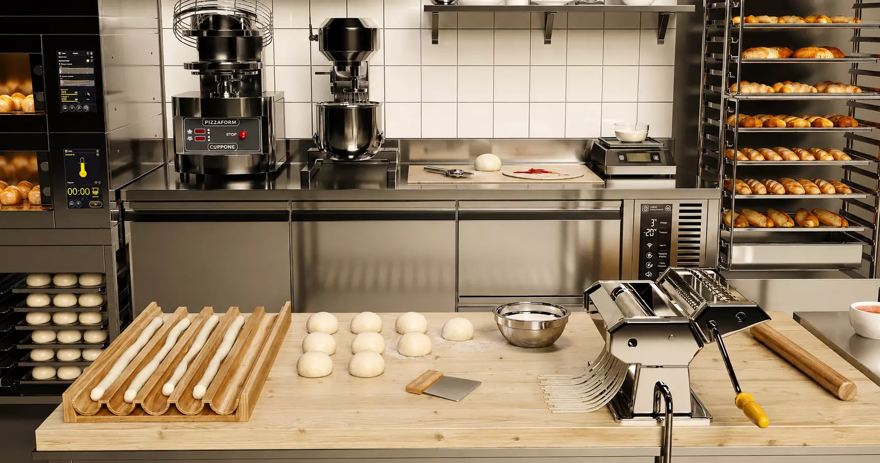 Commercial Bakery Production Line Kitchen Equipment Free 3D model