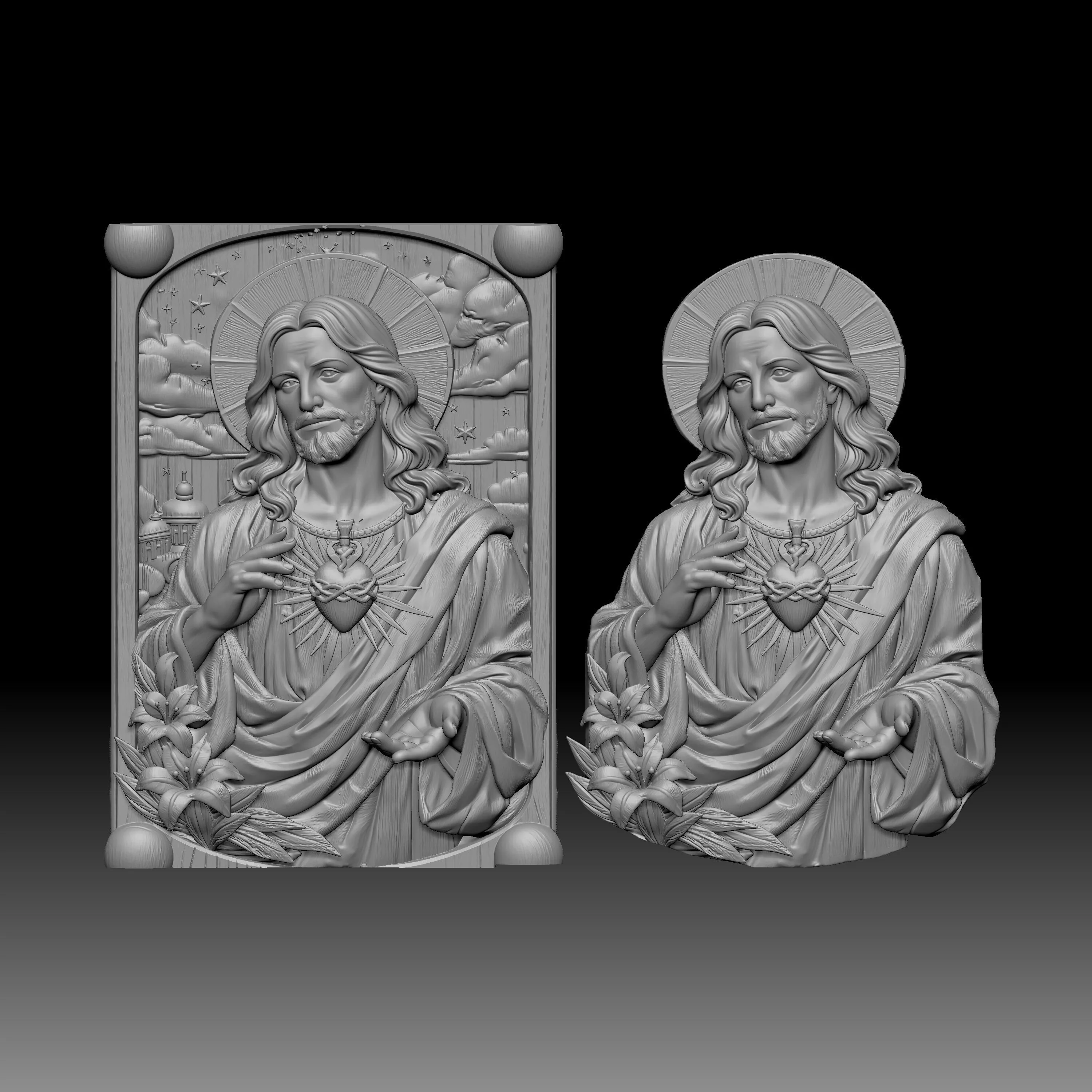 Jesus with the Sacred Heart 3D print model