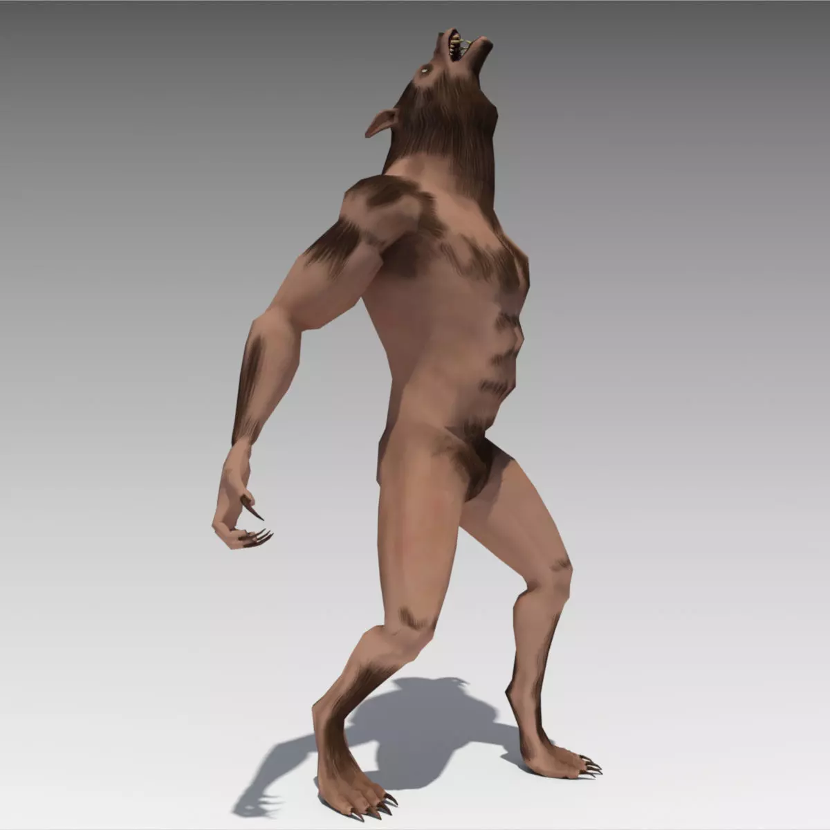 Werewolf Animated Low-poly 3D model_0