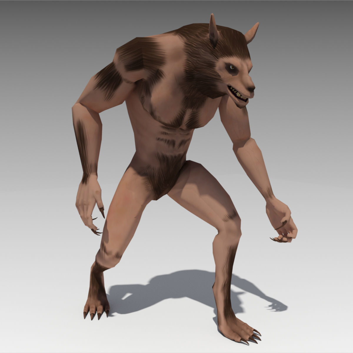 Werewolf Animated Low-poly 3D model_2