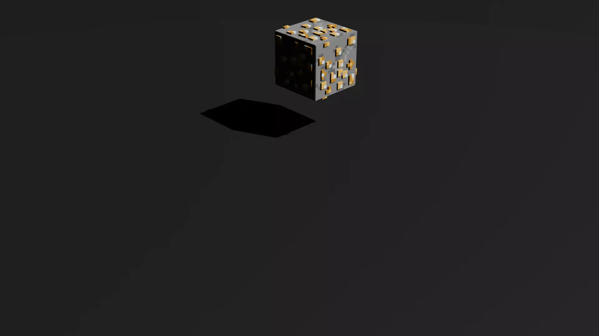 Minecraft Gold Ore Voxel Fan Art STL OBJ GLB 3D print model