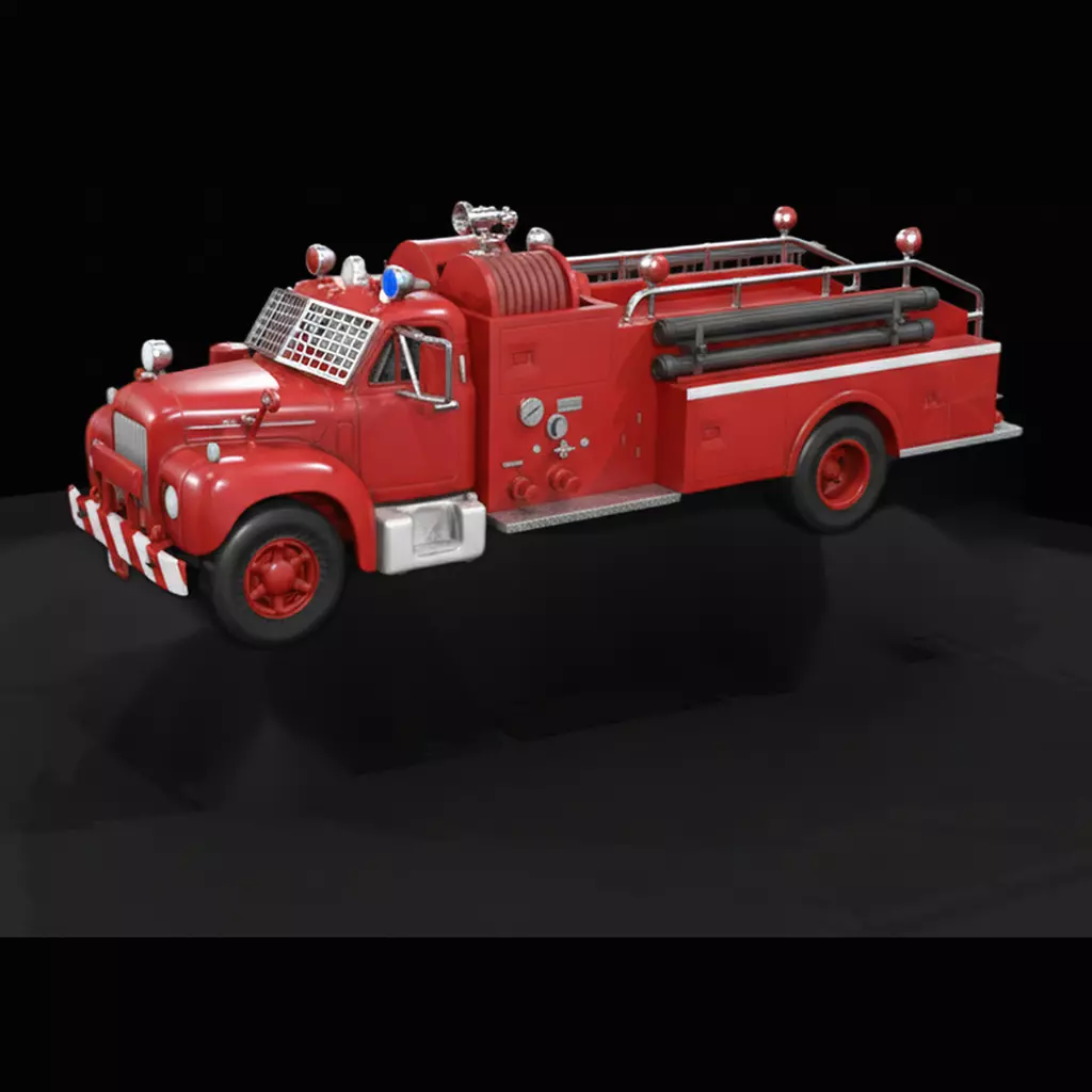 1955 Mack Firetruck 1950s 3D print model