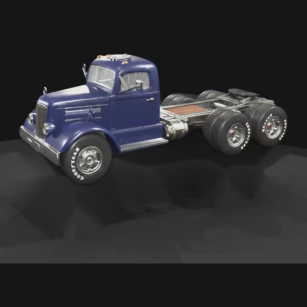 1955 White Three Axle Semi 1950s 3D print model