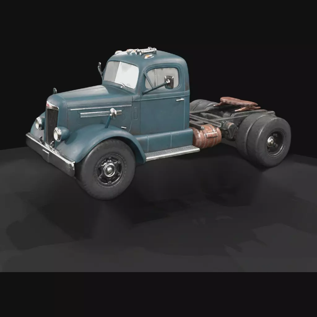 1955 White Two Axle Semi 1950s 3D print model