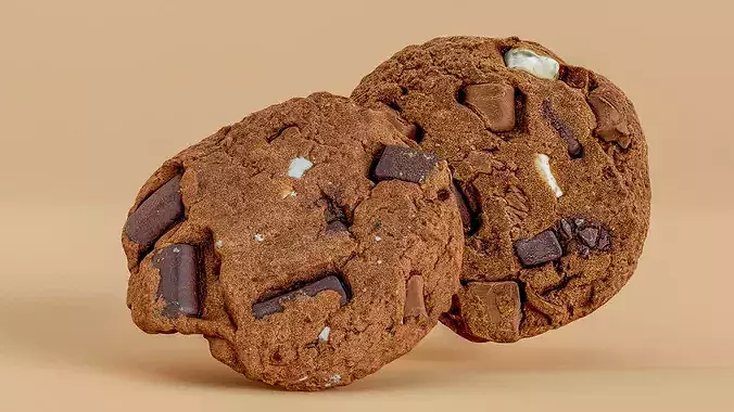 Chocolate Chunk Cookies Photogrammetry 3D Scan Low-poly 3D model